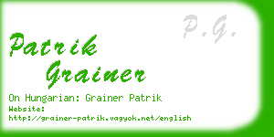 patrik grainer business card